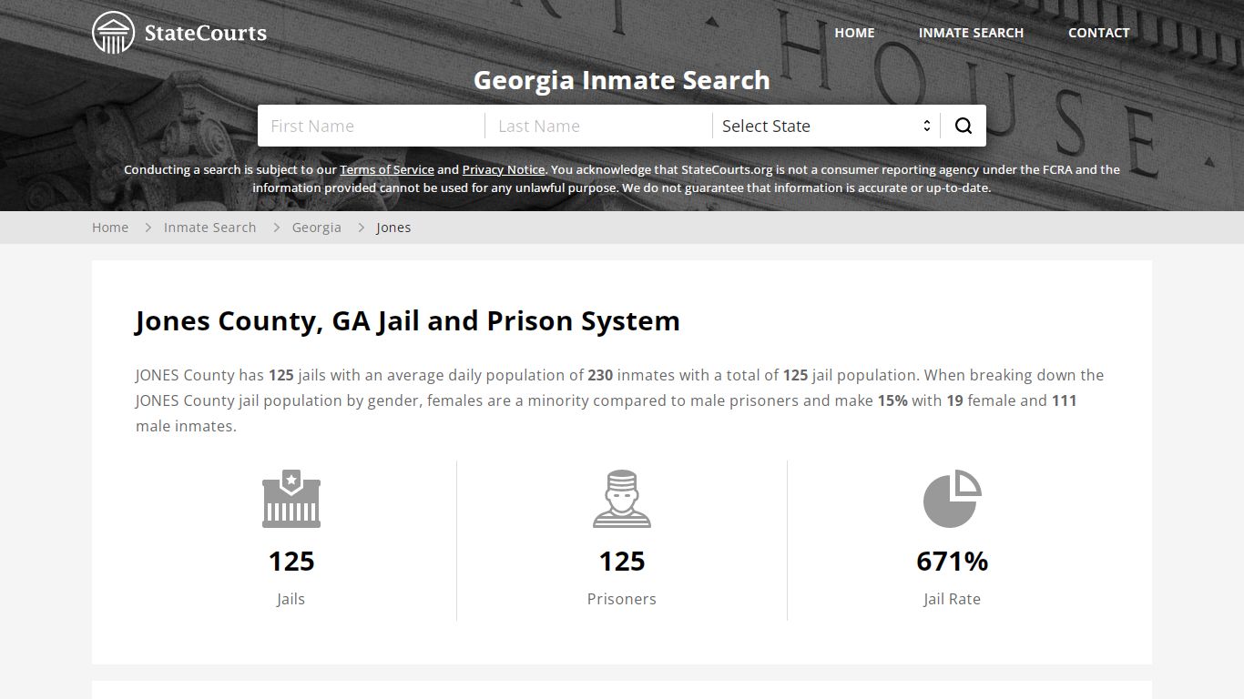 Jones County, GA Inmate Search - StateCourts